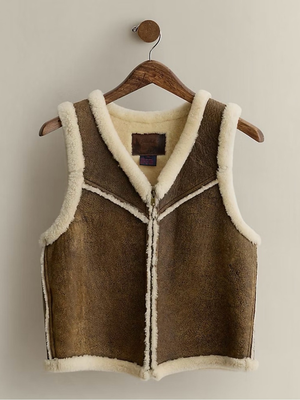Women's Ralph Lauren Vintage 1989 Shearling Vest - Size L
